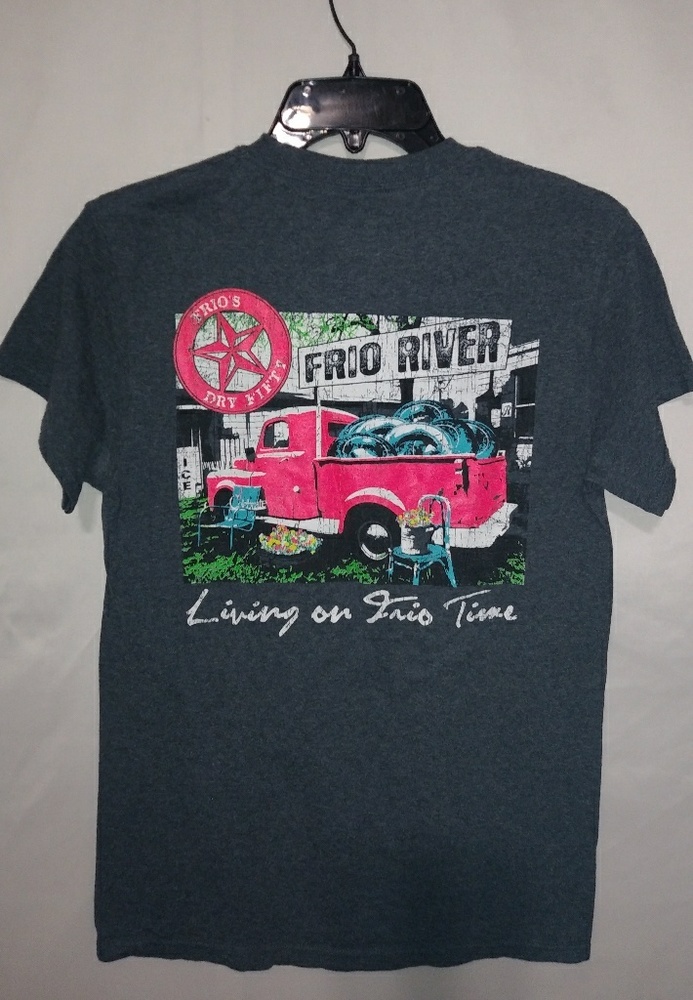 Livin On Frio Time 2XL Mens Gray Black River T-shirt